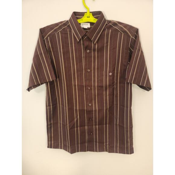 Haggar Cool 18 Shirt Mens Shirt Small Red Striped Short Sleeve Gorpcore Preppy - Picture 3 of 12